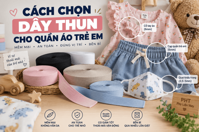 Cách chọn dây thun cho quần áo trẻ em đúng vị trí