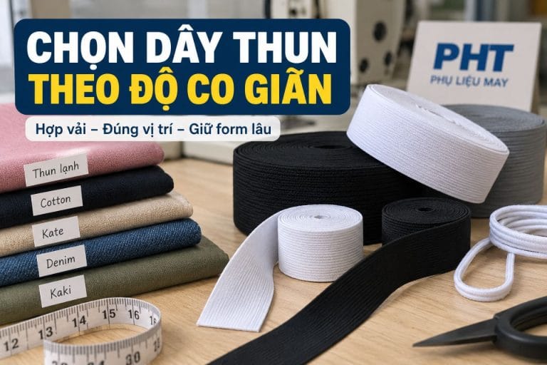 Cách chọn dây thun theo độ co giãn cho từng vị trí may
