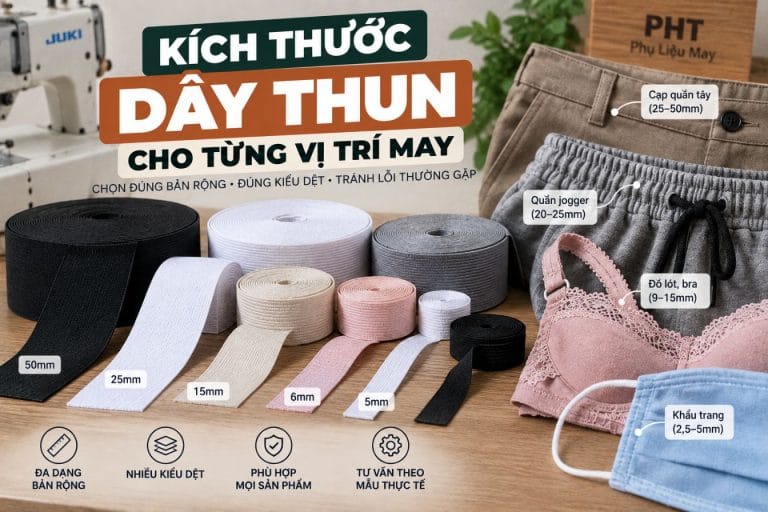 Cách chọn dây thun theo kích thước cho xưởng may