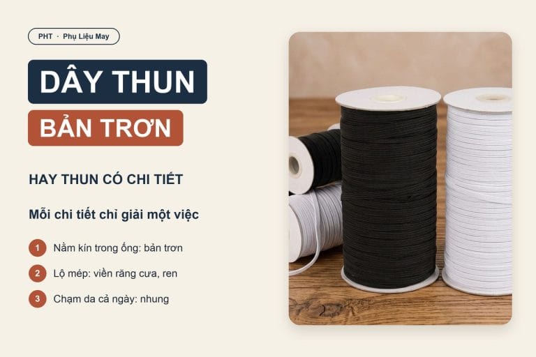 Dây thun trơn: khi nào đủ, khi nào cần thun có chi tiết 6 Dây thun bản trơn hay thun có chi tiết cho từng vị trí may