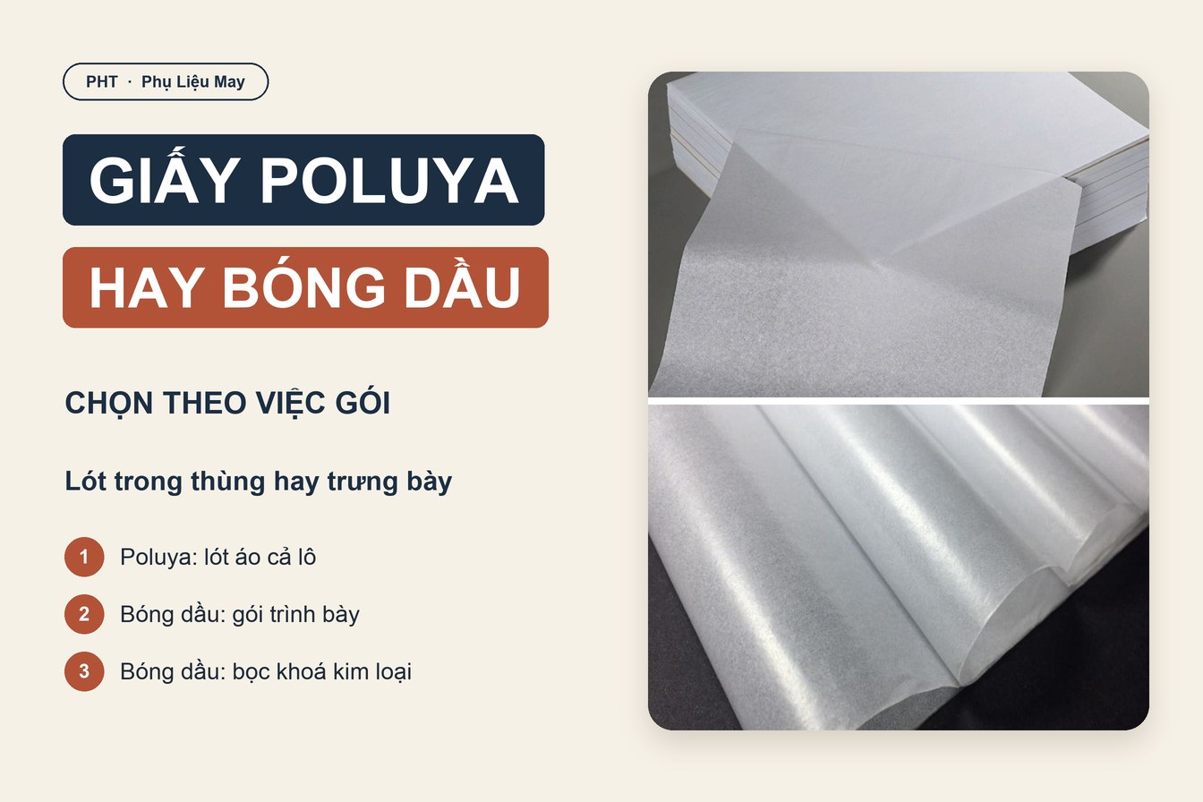Giấy poluya và giấy bóng dầu: khác nhau ở đâu, dùng khi nào 4 Giấy poluya và giấy bóng dầu: chọn theo việc gói hàng may
