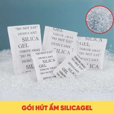 gói hút ẩm silicagel in chữ màu đen